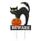 Glitzhome® 32" Lighted Metal Halloween Black Cat Yard Stake